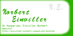 norbert einviller business card